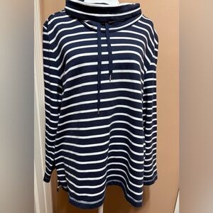 Navy and White Striped Karen Scott XL Tunic Top